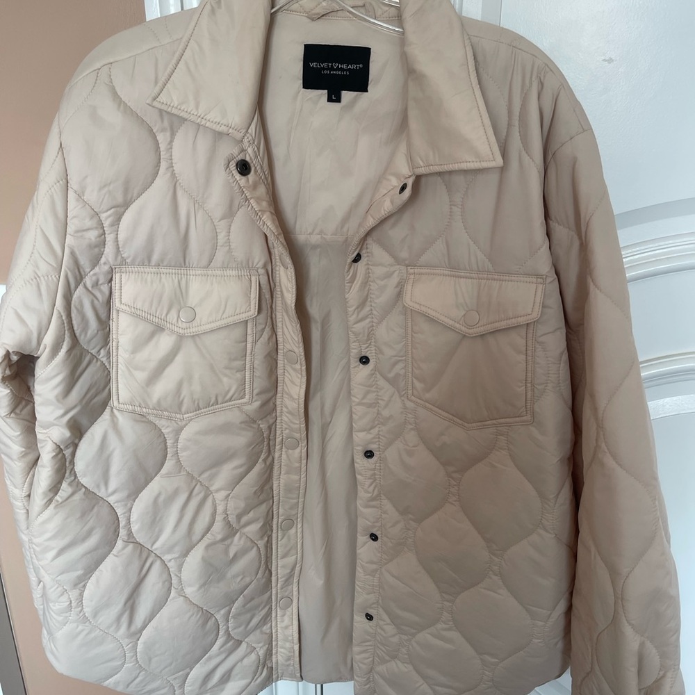 Velvet Heart Cream Quilted Jacket